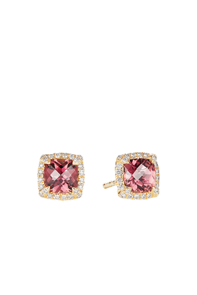 Petite Chatelaine Pink Tourmaline Stud Earrings